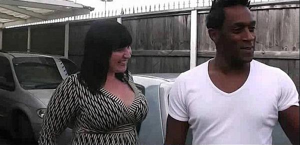  Busty bitch spreads her legs for big black cock